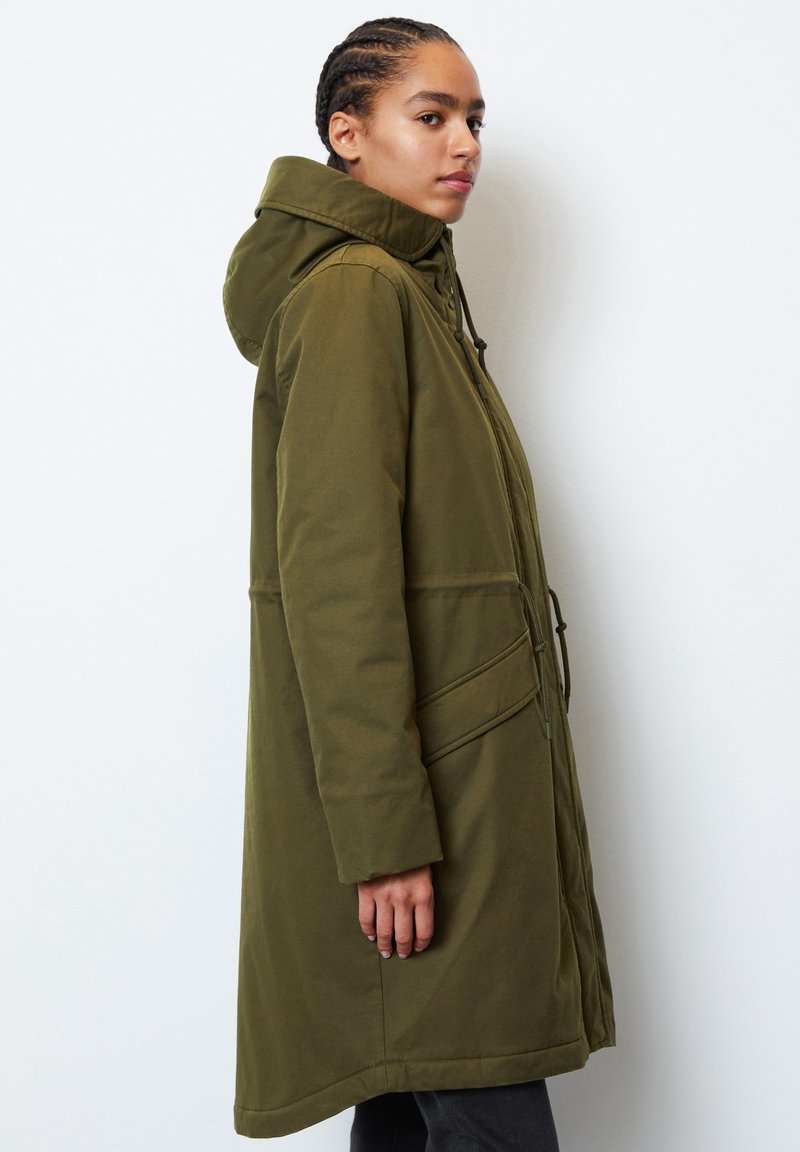 Slate Green Marco Polo Parka Damen Polo Denim Puffer Mantel Marco