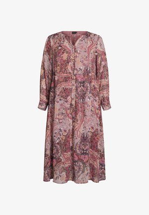 Zizzi, MIDIKLEID MIT PAISLEY-MUSTER UND ELASTISCHEM BUND - Φόρεμα πουκάμισο - lila