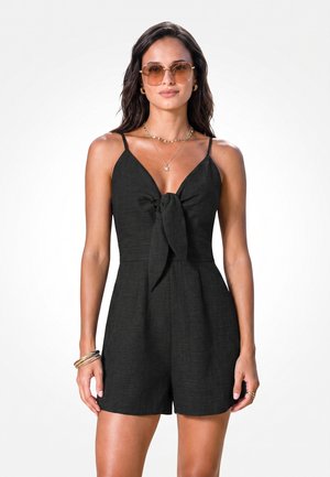 Cupshe, SUNNY DISPOSITION BLACK ROMPER - Jumpsuit - black