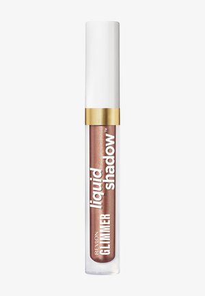 Ombre liquide Revlon Glimmer en nuance or rose métallique avec un bouchon blanc et doré.