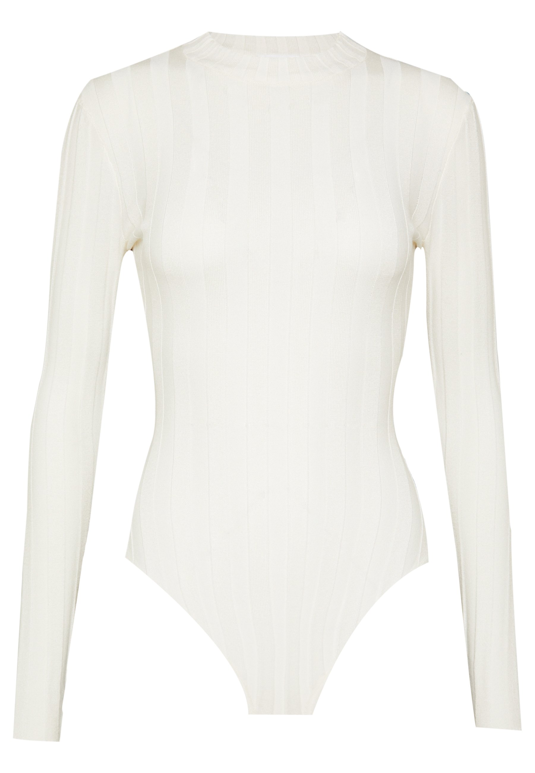 Missguided Petite EXTREME CREW NECK BODYSUIT Strikkegenser Missguided EXTREME CREW NECK BODYSUIT - Strikkegenser - white