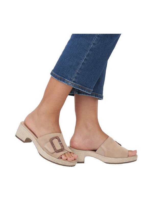 Pantolette hoch - beige