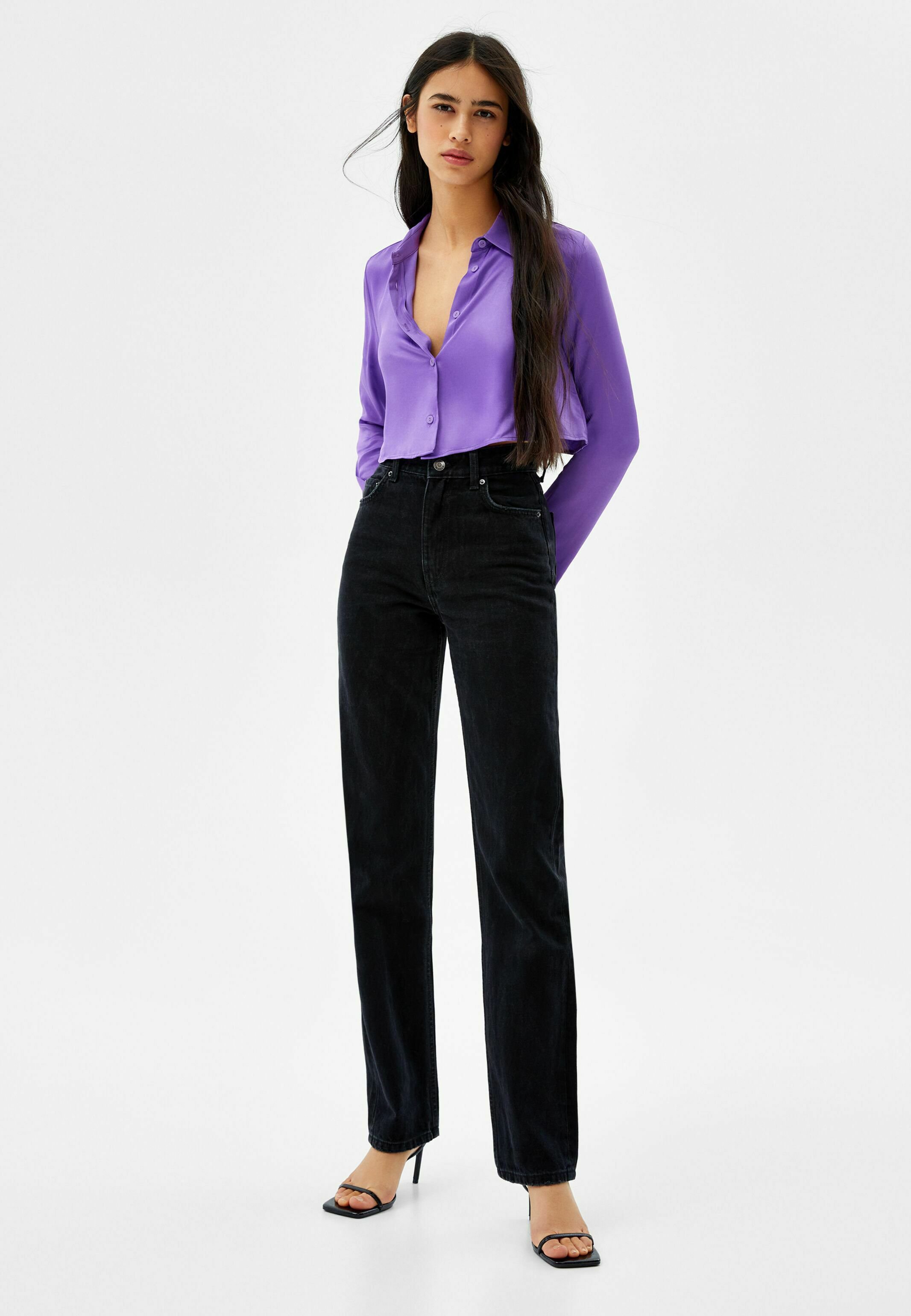 Bershka WITH FLARED SLEEVES - Camicia - purple/viola - Zalando.it