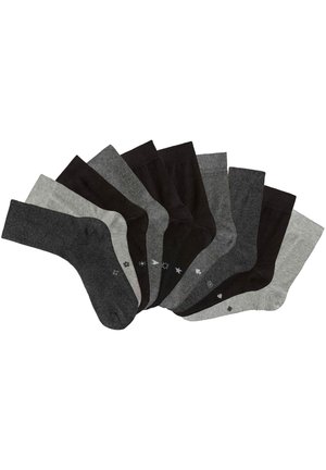 10 PACK - Socks - schwarz anthrazit meliert grau meliert hellgrau meliert