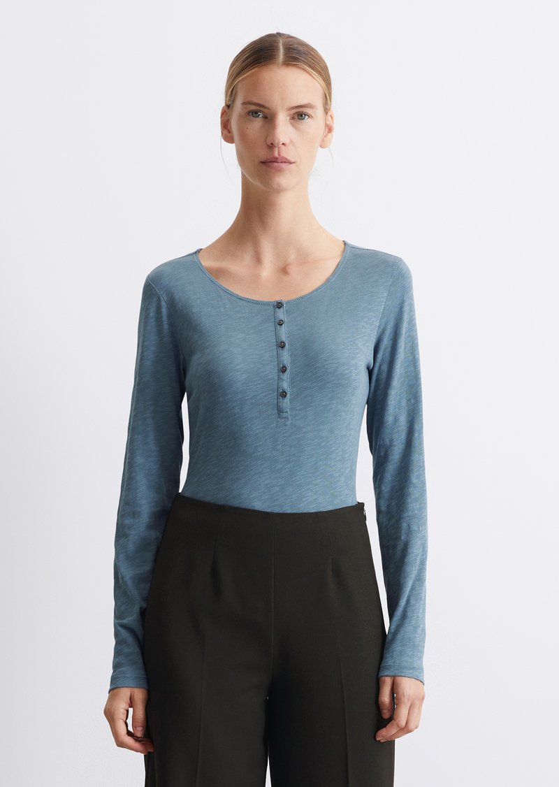 Marc O'Polo HENLEY, LONG SLEEVE - Topper langermet - hazy blue