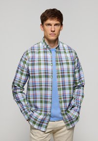 Polo Club LONG SLEEVE CHECKS ARATZ - Overhemd - light blue  green