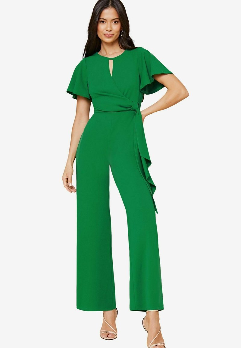 Lipsy FLUTTER SLEEVE TIE SIDE WIDE LEG - REGULAR FIT - Haalari - green