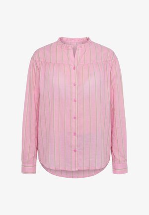 Ulla Popken, BLUSE, STREIFEN, A-LINIE, VOLANT-AUSSCHNITT, LANGARM - Pusero - soft pink