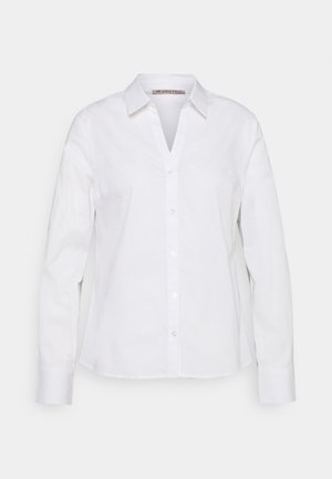 BASIC NOTCH NECK BLOUSE - Blouse - white