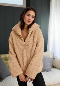 Next BORG HALF ZIP - Flísová bunda - neutral