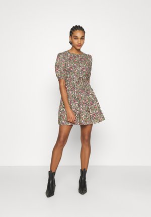 CLUSTER FLORAL DRESS - Day dress - black