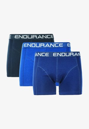 Tre par boxer shorts i marineblå, blå og mørkeblå. Fremstillet af bomuld, med elastisk talje med "ENDURANCE" branding.