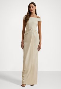 Lauren Ralph Lauren CREPE OFF THE SHOULDER GOWN - Iltapuku - mascarpone cream