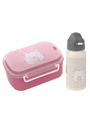 sigikid SET  - Trinkflasche - pink beige hase