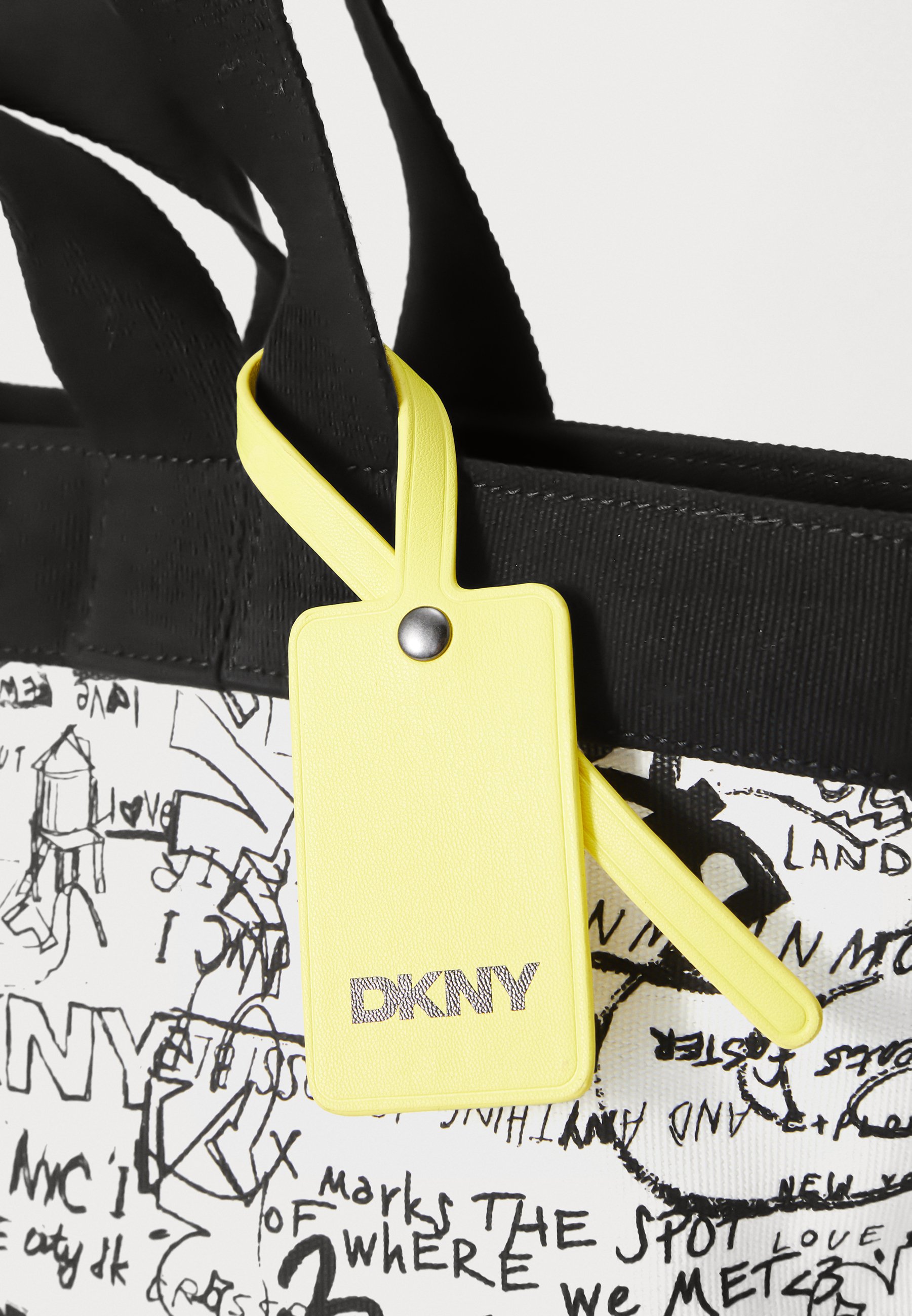 DKNY BRADY DOUBLE HANDLE TOTE - Tote bag - black/daffodil/black