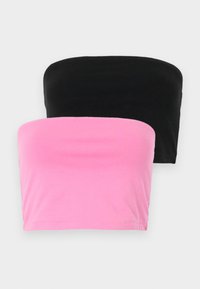 ONLLIVE LOVE DOUBLE TUBE CROP 2 PACK - Débardeur - fuchsia pink/black