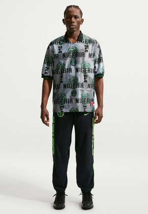 Nike Performance NIGERIA  DF ENERGY TOP SS - Bluză polo - white/black/pine green/electric green no sponsor-plyr