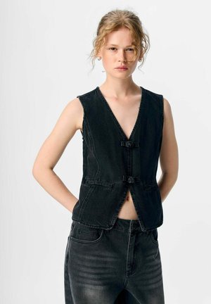 Vest - black denim