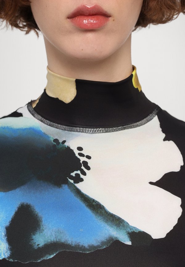 HIGH NECK COLLARED  - Long sleeved top - watercolor bloom maxi2