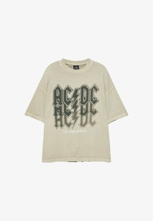 PULL&BEAR, ACDC T-SHIRT - T-SHIRT - T-shirt print - ochre