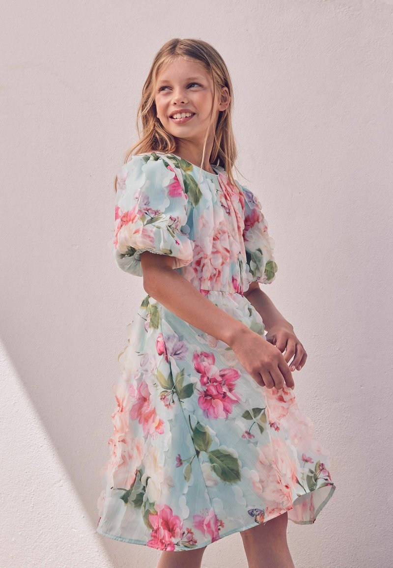 Baker by Ted Baker REGULAR FIT - 3D FLORAL PUFF SLEEVE - Day dress - mint  green/green - Zalando