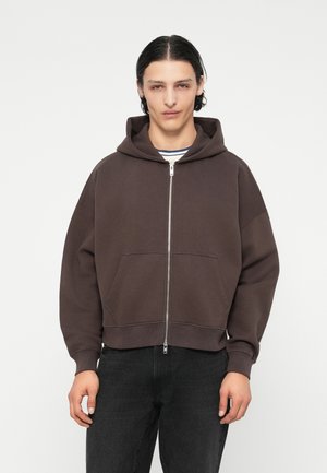 CROPPED  - Športna jopa s kapuco na zadrgo - brown