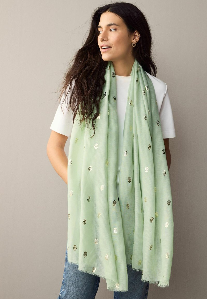 Next - FOIL LIGHTWEIGHT - Scarf - sage green foil, Enlarge