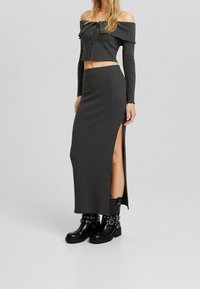 Bershka Kofta - mottled dark grey