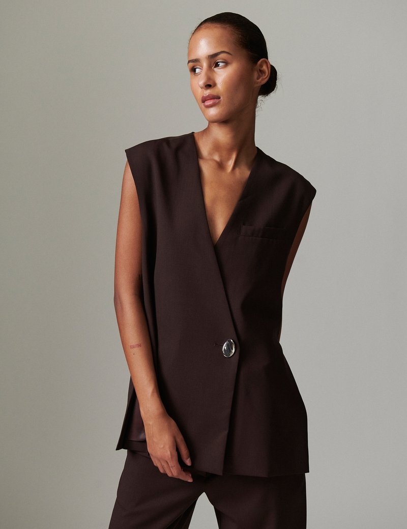 DAY Birger et Mikkelsen FRANCINE - Vestă - chocolate plum