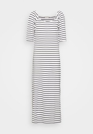 JODY - Vestido de malha - ecru/bleu marine