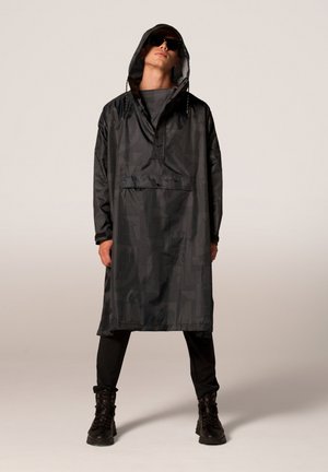 RAINKISS, BACK TO BLACK ART CAMO - RAIN PONCHO-BLACK-ONE SIZE UNISEX - Parka - black