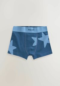 Niebieskie bawełniane szorty bokserki z jasnoniebieskim wzorem gwiazd, z niebieskim elastycznym pasem z logo "NEXT".