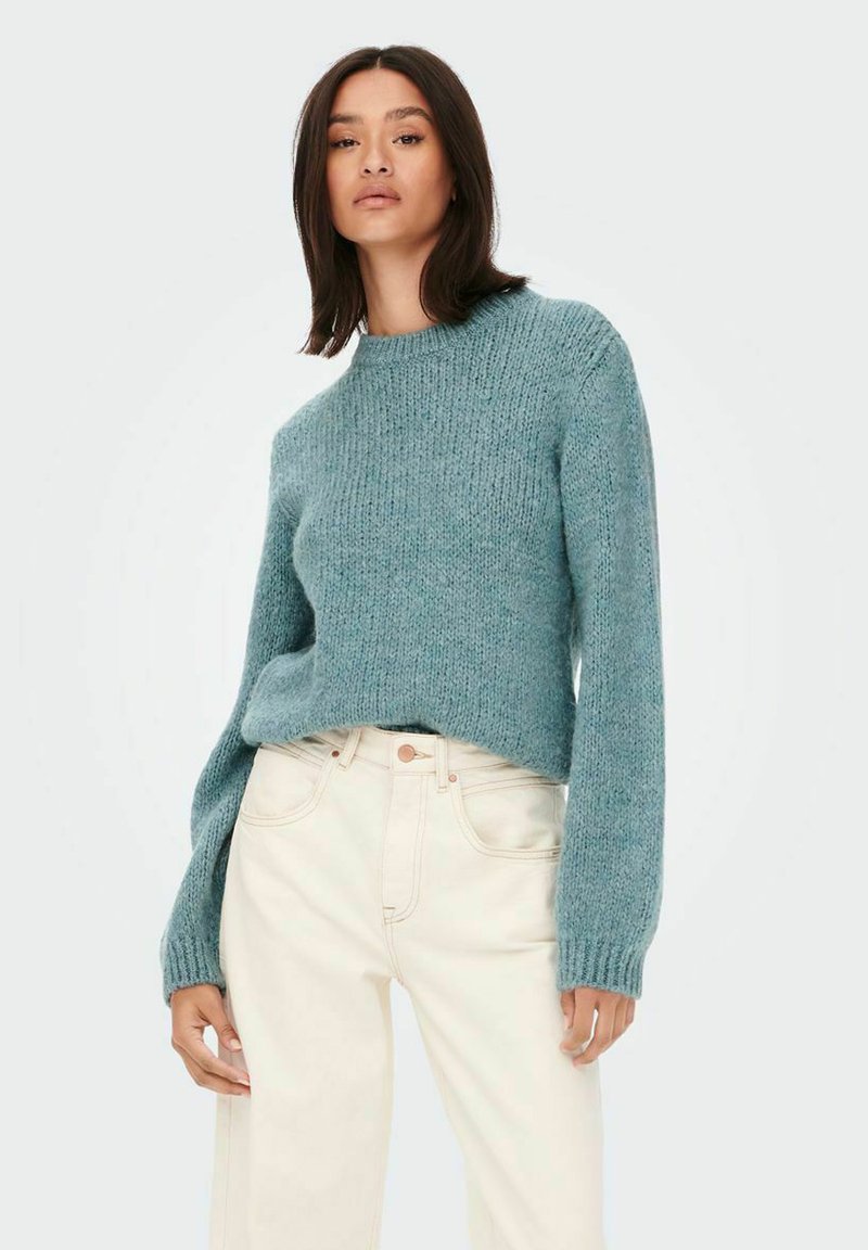 JDY - Jdymesa L/S O-Neck Emb Sweat - 4974274 Sky Captain Sleeve Heart Cd Emb