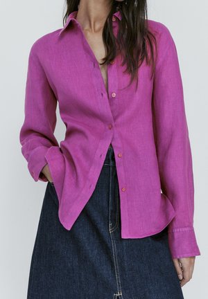 Button-down blouse - mottled pink