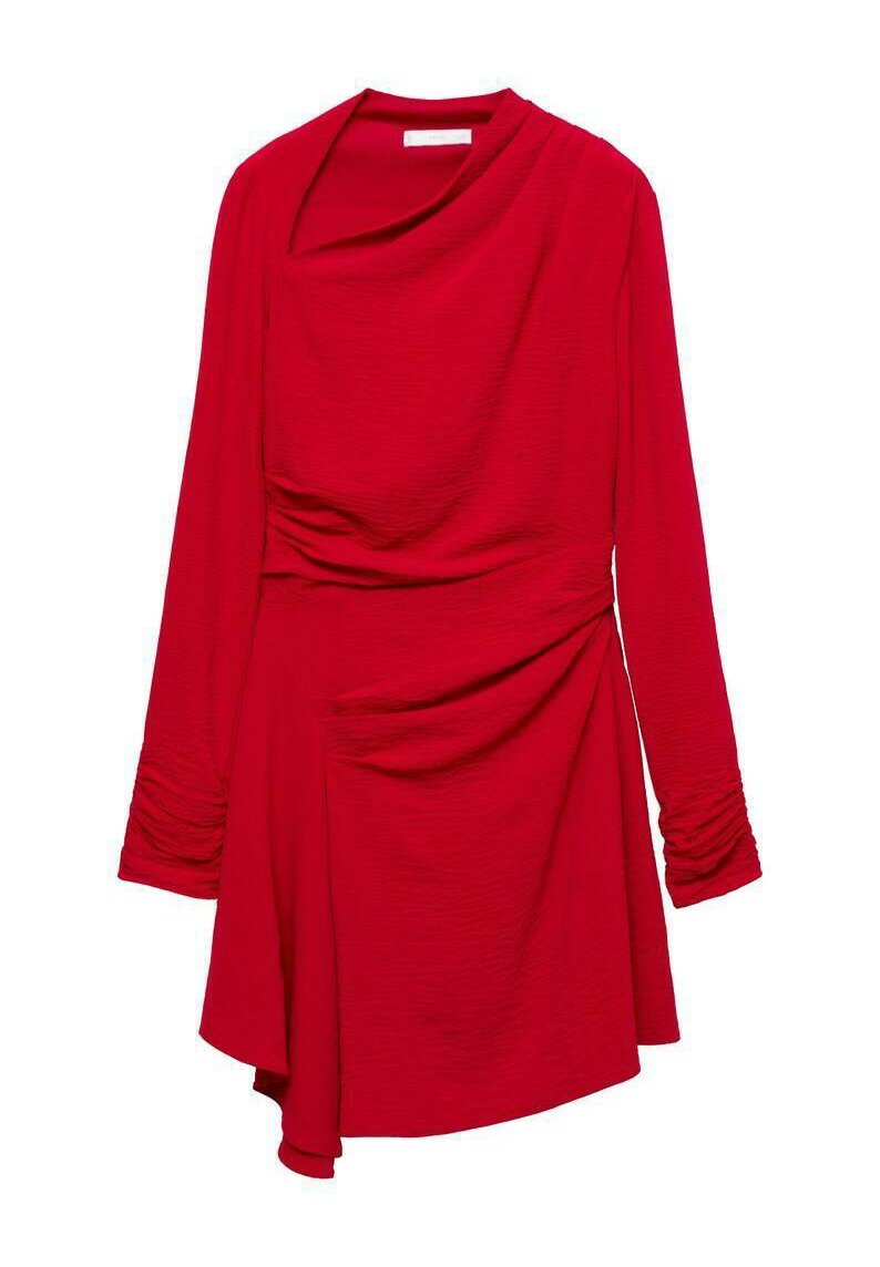 Maniche Lunghe Vestito Midi Mango Mango BLUSH Vestito Casual Red - Main Image