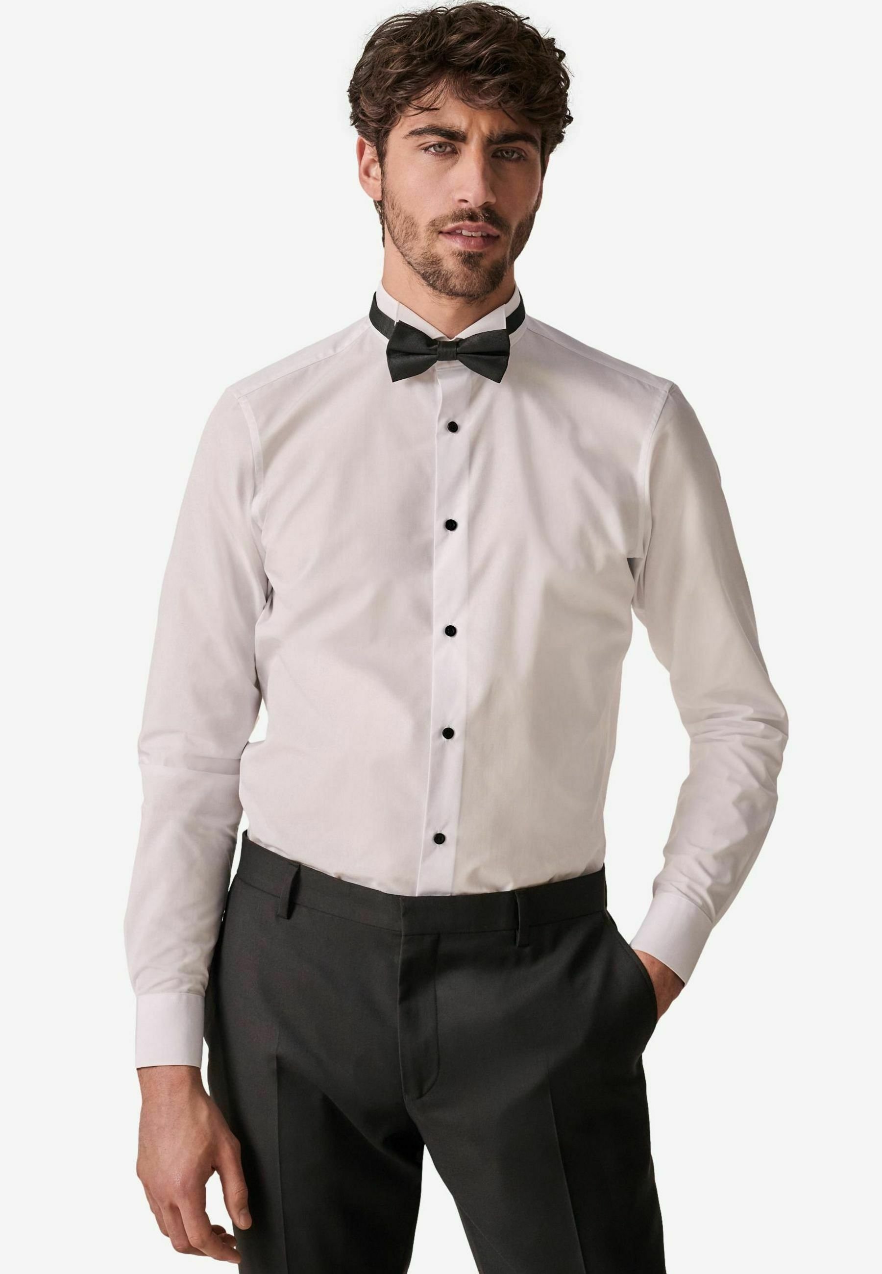 Next SET Chemise classique white black/blanc