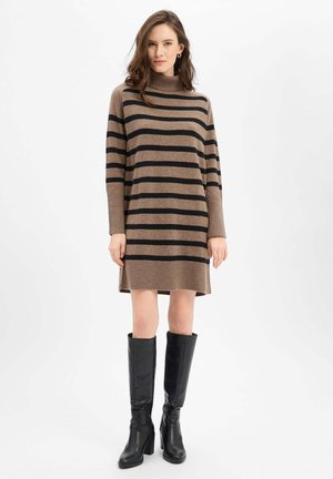 Robe pull - taupe schwarz