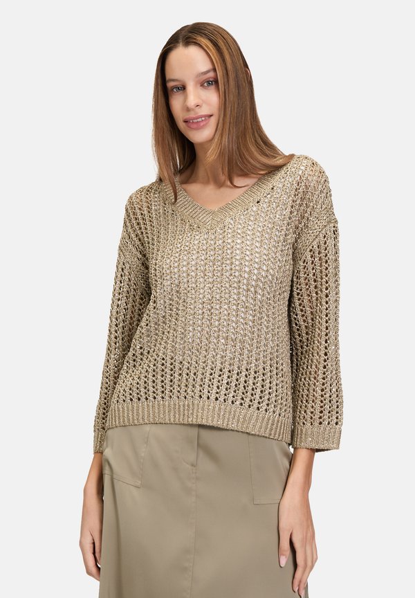 LOCH MIT PAILLETTEN - Strickpullover - soft olive