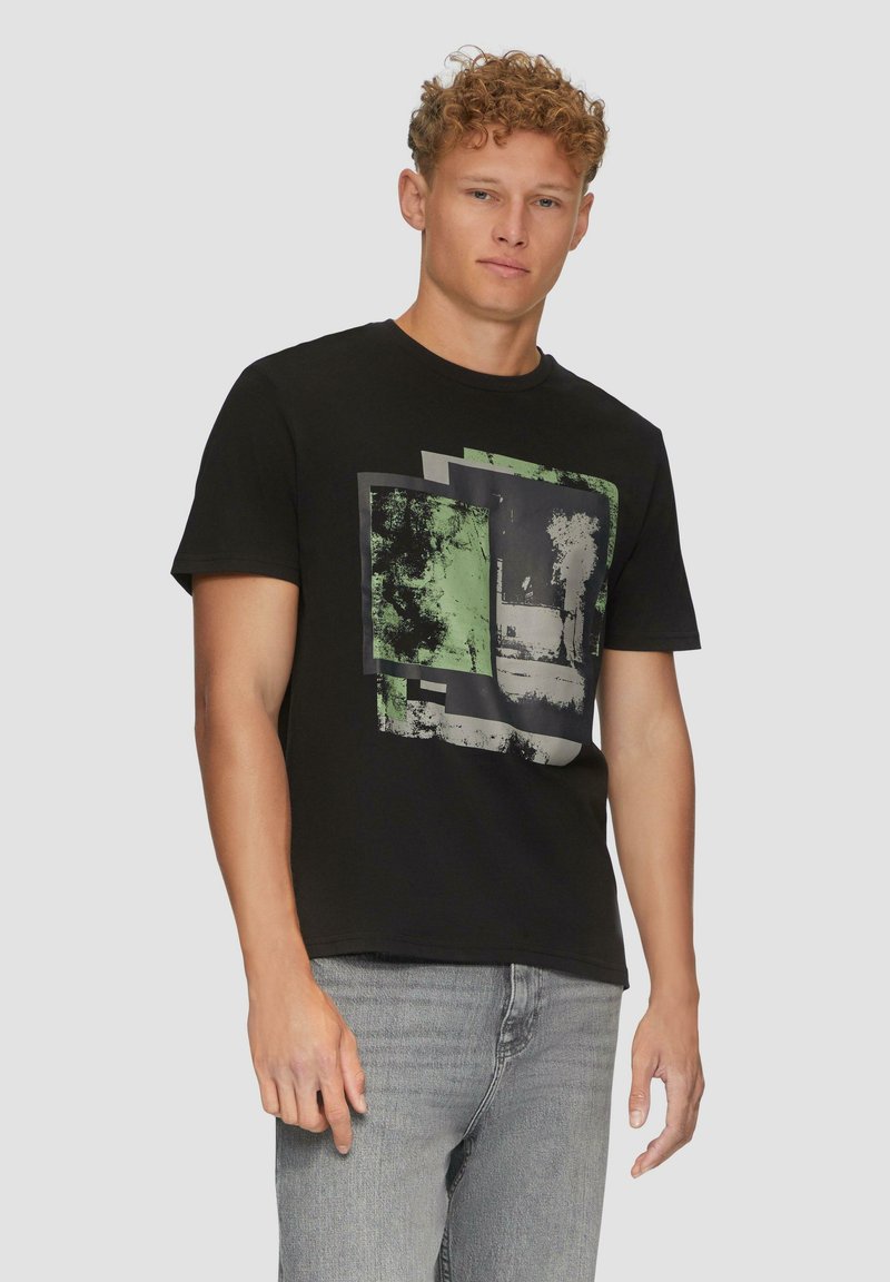 QS MIT FRONTDRUCK - T-shirt print - schwarz