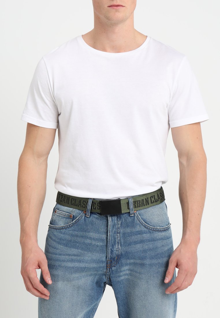 Herren Gürtel klassisch | Urban Classics LOGO BELT Gürtel black/darkolive/black/schwarz - PY67591 Herren Gürtel klassisch | Urban Classics LOGO BELT Gürtel black/darkolive/black/schwarz - PY67591