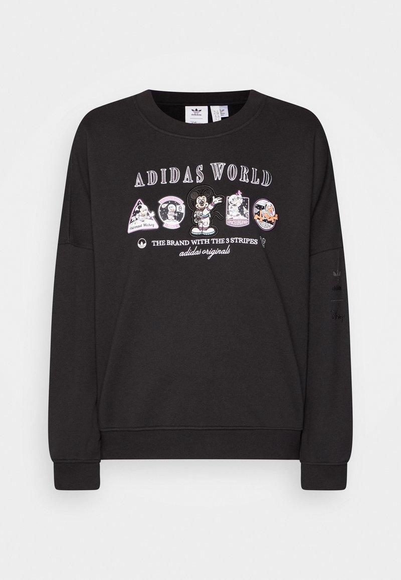 Zalando Adidas Originals Three Stripe Crew Neck Sweat In Black