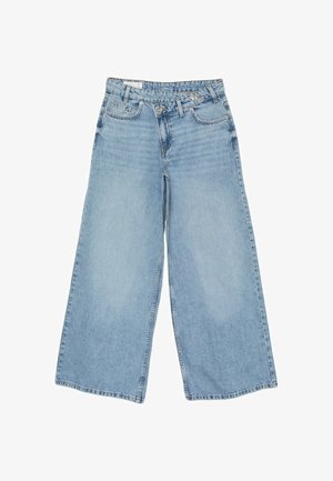 Stradivarius, CROSSOVER WAIST JEANS - Wide Leg - mottled light blue