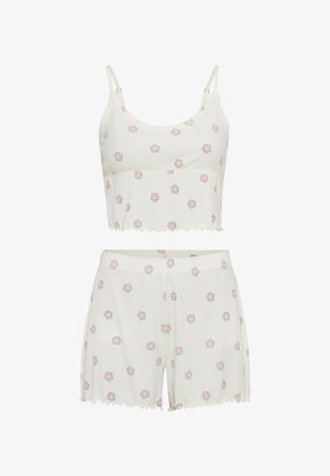 LASCANA, SHORTY SET - Pyjama - ecru bedruckt