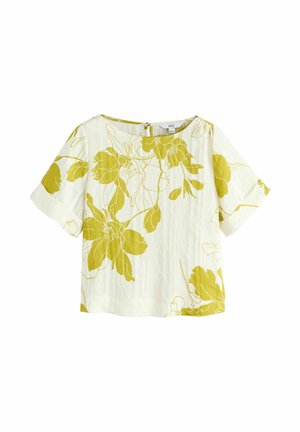 REGULAR FIT - SHORT SLEEVE BOXY - Bluse - ecru/yellow floral print