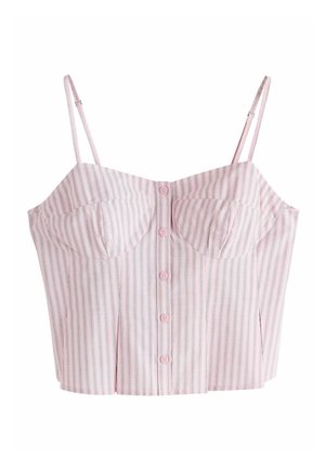 Next, REGULAR FIT - PEPLUM HEM CAMI TOP . - Top - pink white stripe