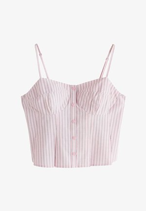 Next, REGULAR FIT - PEPLUM HEM CAMI TOP . - Top - pink white stripe