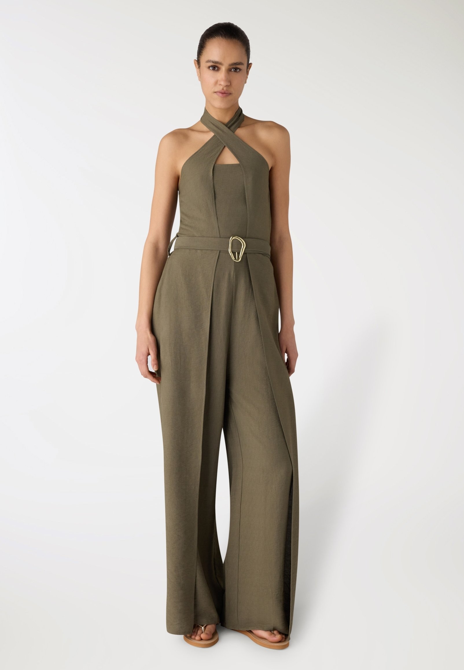 Chunpin Tuta Donna Manica Corta Con Scollo Quadrato – Green Oliva, Taglie Forti Fino A XXL
