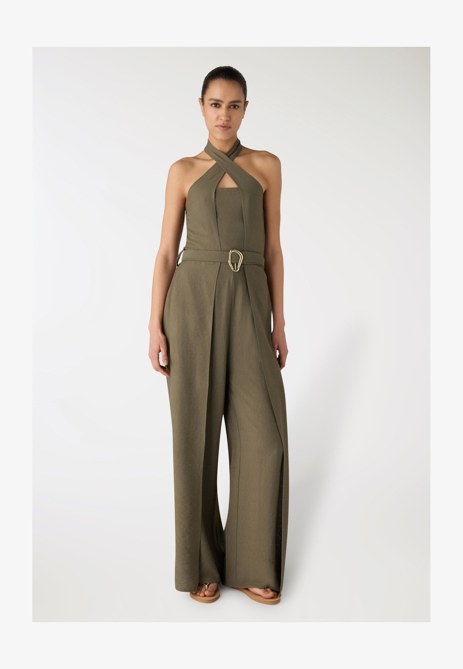Chunpin Tuta Donna Manica Corta Con Scollo Quadrato – Green Oliva, Taglie Forti Fino A XXL