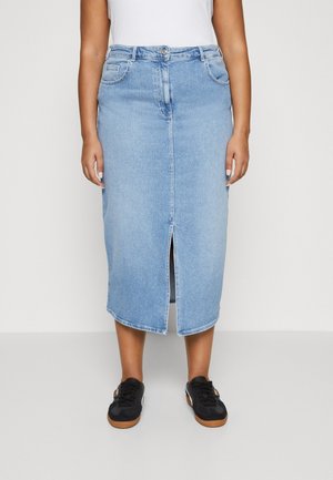 Jupe trapèze - light-blue denim