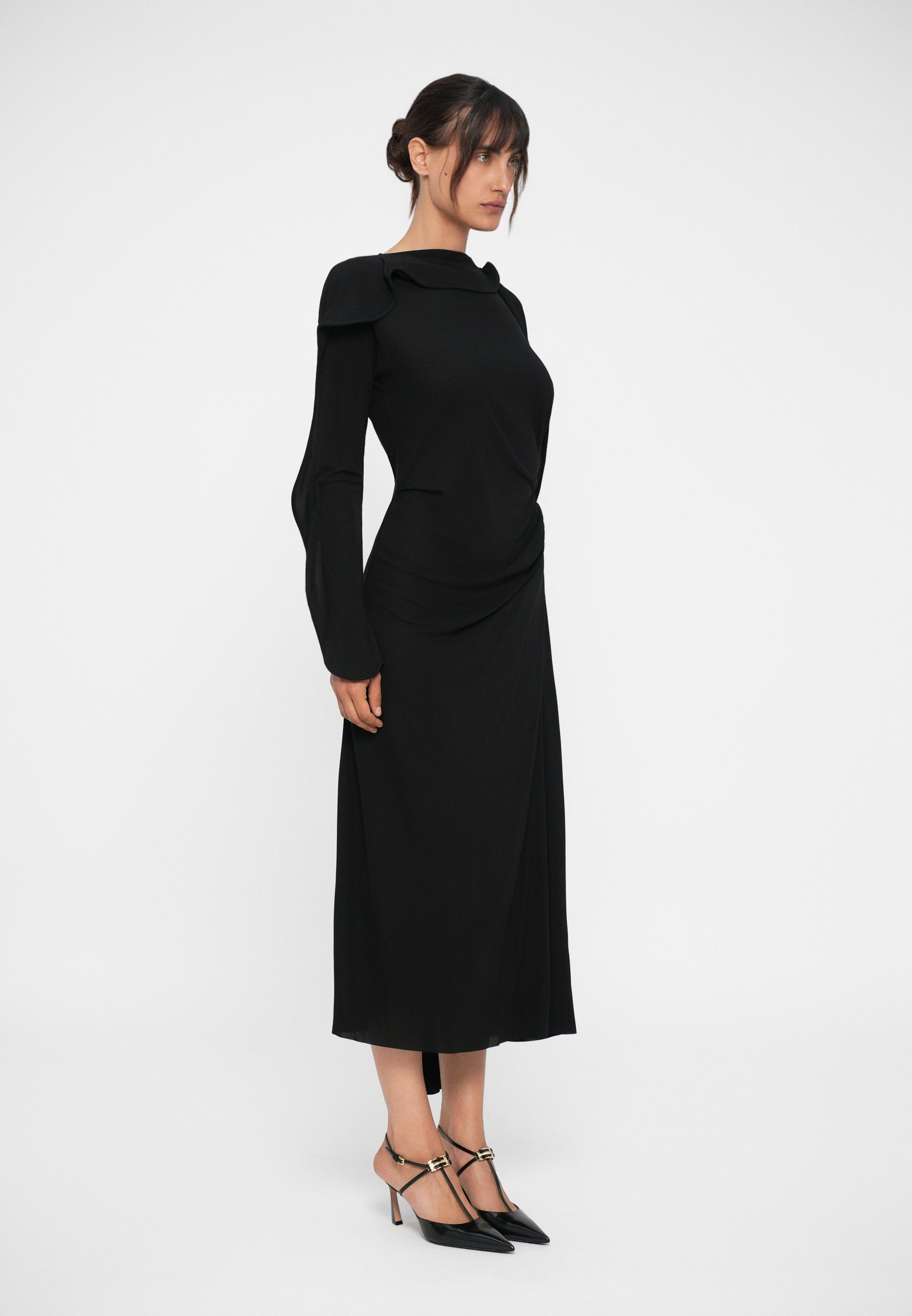 Victoria Beckham LONG SLEEVE DRAPED DRESS - Jersey dress